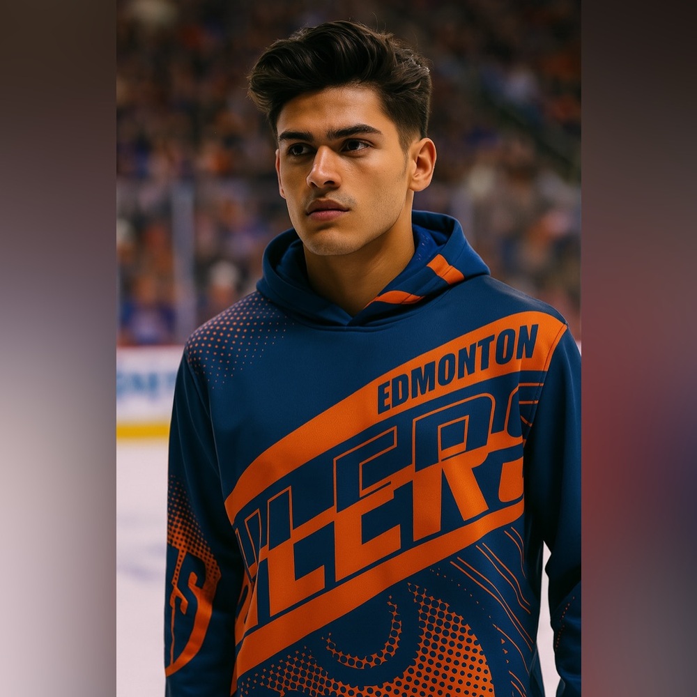 NHL Youth Large Edmonton Oilers Home-Ice Advantage Sublimated Pullover Hoodie